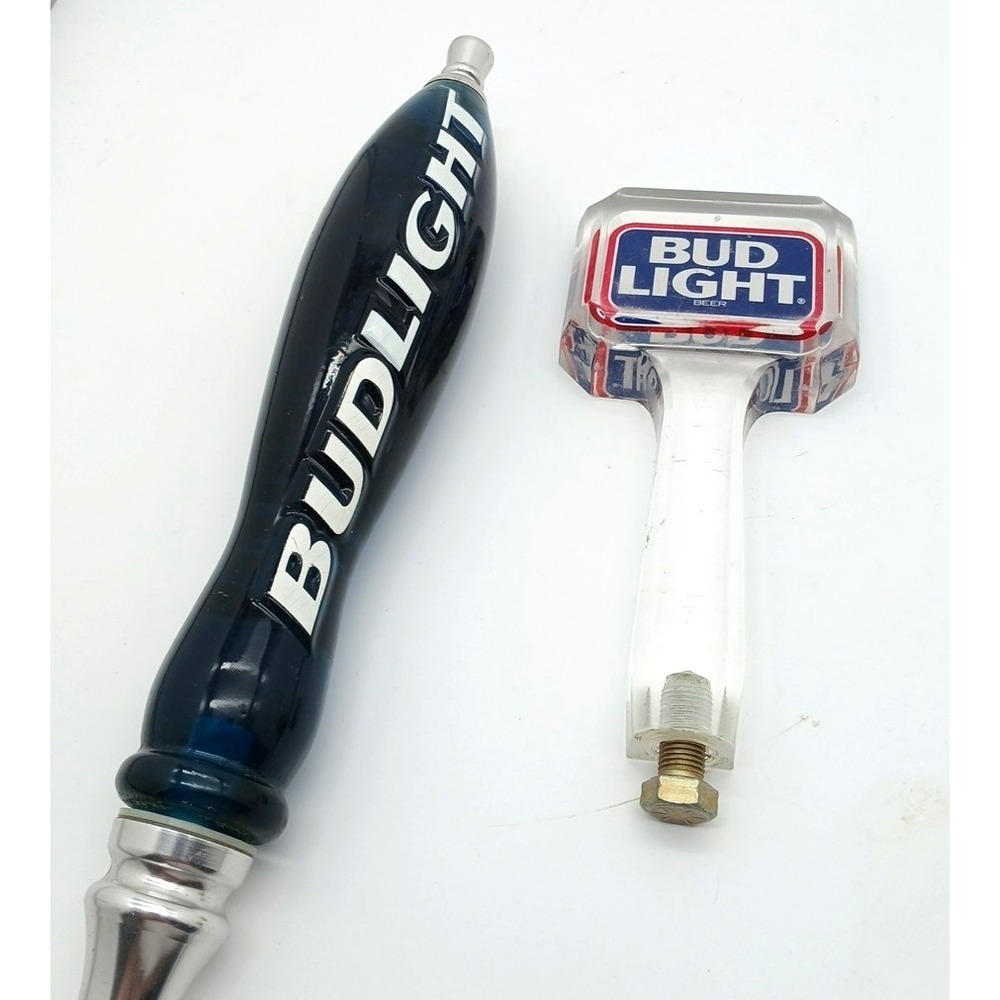 Budweiser Bud Light Large Beer Tap Handle Raised Letters Signature Emboss VTG